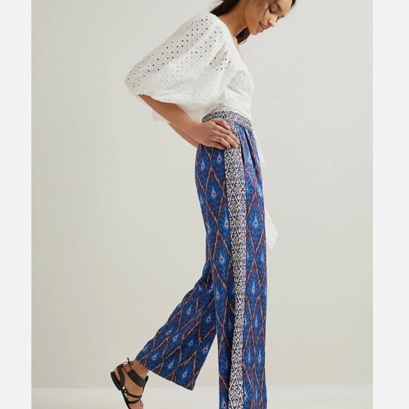 Anthropologie Indigo Patterned Trousers - Size XS - Picture 8 of 10